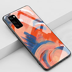 Coque Contour Silicone et Vitre Motif Fantaisie Miroir Etui Housse S01 pour Huawei Honor V30 5G Orange
