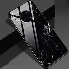 Coque Contour Silicone et Vitre Motif Fantaisie Miroir Etui Housse S01 pour Huawei Mate 30 5G Noir
