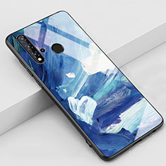 Coque Contour Silicone et Vitre Motif Fantaisie Miroir Etui Housse S01 pour Huawei P20 Lite (2019) Bleu