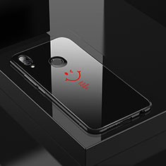 Coque Contour Silicone et Vitre Motif Fantaisie Miroir Etui Housse S01 pour Huawei P20 Lite Rouge et Noir