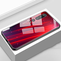 Coque Contour Silicone et Vitre Motif Fantaisie Miroir Etui Housse S01 pour Xiaomi Mi 10 Pro Rouge