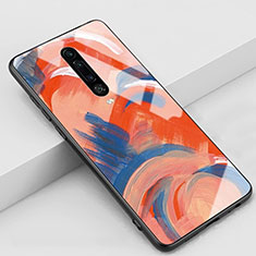 Coque Contour Silicone et Vitre Motif Fantaisie Miroir Etui Housse S01 pour Xiaomi Redmi K30 5G Orange
