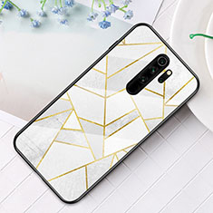 Coque Contour Silicone et Vitre Motif Fantaisie Miroir Etui Housse S01 pour Xiaomi Redmi Note 8 Pro Blanc