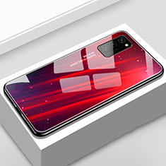 Coque Contour Silicone et Vitre Motif Fantaisie Miroir Etui Housse S02 pour Huawei Honor View 30 Pro 5G Rouge