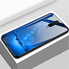 Coque Contour Silicone et Vitre Motif Fantaisie Miroir Etui Housse S02 pour Xiaomi Redmi K30 5G Bleu