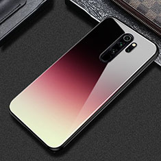 Coque Contour Silicone et Vitre Motif Fantaisie Miroir Etui Housse S02 pour Xiaomi Redmi Note 8 Pro Jaune