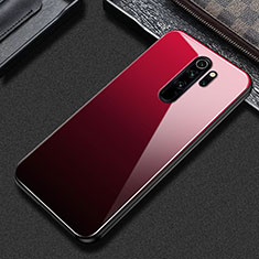 Coque Contour Silicone et Vitre Motif Fantaisie Miroir Etui Housse S02 pour Xiaomi Redmi Note 8 Pro Rouge