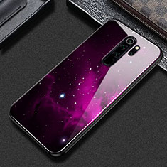 Coque Contour Silicone et Vitre Motif Fantaisie Miroir Etui Housse S02 pour Xiaomi Redmi Note 8 Pro Violet