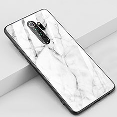 Coque Contour Silicone et Vitre Motif Fantaisie Miroir Etui Housse S03 pour Xiaomi Redmi Note 8 Pro Blanc