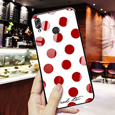 Coque Contour Silicone et Vitre Motif Fantaisie Miroir pour Huawei Honor 8X Rouge