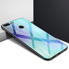 Coque Contour Silicone et Vitre Motif Fantaisie Miroir pour Huawei Honor 9 Lite Bleu