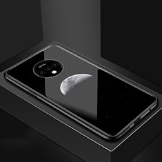 Coque Contour Silicone et Vitre Paillette Etoile Miroir Etui Housse pour OnePlus 7T Noir