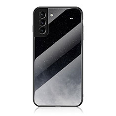Coque Contour Silicone et Vitre Paillette Etoile Miroir Etui Housse pour Samsung Galaxy S21 5G Noir