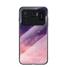 Coque Contour Silicone et Vitre Paillette Etoile Miroir Etui Housse S01 pour Xiaomi Mi 11 Ultra 5G Violet