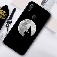 Coque Contour Silicone et Vitre Paillette Etoile Miroir S04 pour Huawei Honor 10 Lite Noir