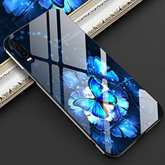 Coque Contour Silicone et Vitre Papillon Miroir pour Huawei P30 Bleu