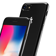 Coque Contour Silicone et Vitre Transparente Mat pour Apple iPhone 8 Noir