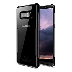 Coque Contour Silicone et Vitre Transparente Mat pour Samsung Galaxy Note 8 Duos N950F Noir