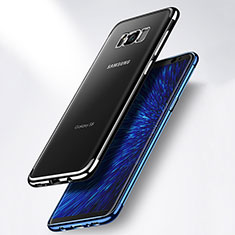 Coque Contour Silicone et Vitre Transparente Mat pour Samsung Galaxy S8 Plus Bleu