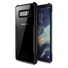 Coque Contour Silicone et Vitre Transparente Miroir 360 Degres T03 pour Samsung Galaxy Note 8 Duos N950F Noir