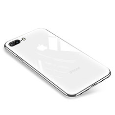 Coque Contour Silicone et Vitre Transparente Miroir Housse Etui pour Apple iPhone 8 Plus Blanc