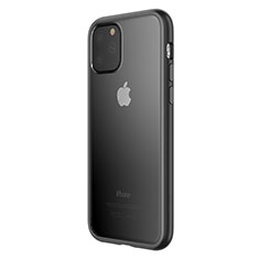 Coque Contour Silicone et Vitre Transparente Miroir pour Apple iPhone 11 Pro Max Noir
