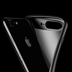 Coque Contour Silicone et Vitre Transparente Miroir pour Apple iPhone 8 Plus Noir