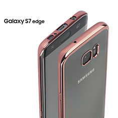 Coque Contour Silicone Transparente Gel pour Samsung Galaxy S7 Edge G935F Or Rose