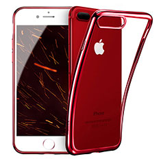 Coque Contour Silicone Transparente T01 pour Apple iPhone 7 Plus Rouge
