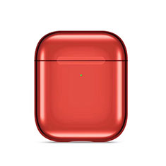 Coque de Protection en Silicone avec Mousqueton pour Boitier de Charge de Airpods C07 Rouge