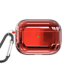 Coque de Protection en Silicone avec Mousqueton pour Boitier de Charge de AirPods Pro C01 Rouge