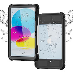 Coque Etanche Contour Silicone et Plastique Housse Etui Waterproof 360 Degres pour Apple iPad 10.9 (2022) Noir