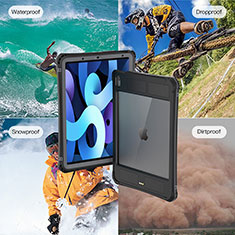 Coque Etanche Contour Silicone et Plastique Housse Etui Waterproof 360 Degres W01 pour Apple iPad Air 5 10.9 (2022) Noir