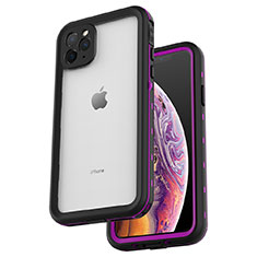 Coque Etanche Contour Silicone et Plastique Housse Etui Waterproof 360 Degres W04 pour Apple iPhone 11 Pro Max Violet