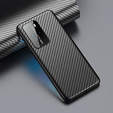 Coque Fibre de Carbone Housse Etui Luxe Serge C01 pour Huawei P40 Pro Noir