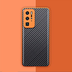 Coque Fibre de Carbone Housse Etui Luxe Serge pour Huawei P40 Pro Orange