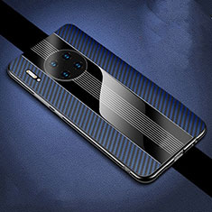 Coque Fibre de Carbone Housse Etui Luxe Serge T01 pour Huawei Mate 30 5G Bleu