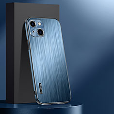 Coque Luxe Aluminum Metal Housse et Bumper Silicone Etui AT1 pour Apple iPhone 13 Bleu