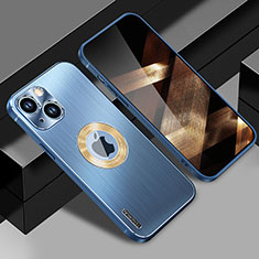 Coque Luxe Aluminum Metal Housse et Bumper Silicone Etui avec Mag-Safe Magnetic Magnetique JL1 pour Apple iPhone 15 Bleu