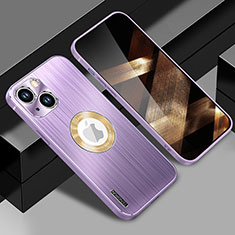 Coque Luxe Aluminum Metal Housse et Bumper Silicone Etui avec Mag-Safe Magnetic Magnetique JL1 pour Apple iPhone 15 Violet