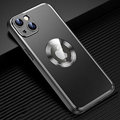 Coque Luxe Aluminum Metal Housse et Bumper Silicone Etui avec Mag-Safe Magnetic Magnetique JL2 pour Apple iPhone 15 Noir