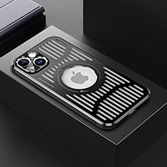 Coque Luxe Aluminum Metal Housse et Bumper Silicone Etui avec Mag-Safe Magnetic Magnetique TX1 pour Apple iPhone 14 Noir