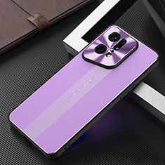 Coque Luxe Aluminum Metal Housse et Bumper Silicone Etui J01 pour Oppo Find X5 Pro 5G Violet
