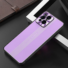 Coque Luxe Aluminum Metal Housse et Bumper Silicone Etui J02 pour Oppo Find X3 Pro 5G Violet