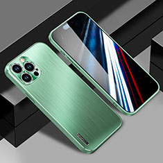 Coque Luxe Aluminum Metal Housse et Bumper Silicone Etui JL1 pour Apple iPhone 14 Pro Max Vert
