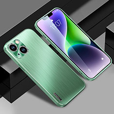 Coque Luxe Aluminum Metal Housse et Bumper Silicone Etui JL1 pour Apple iPhone 14 Vert