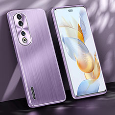 Coque Luxe Aluminum Metal Housse et Bumper Silicone Etui JL1 pour Huawei Honor 90 Pro 5G Violet