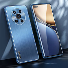 Coque Luxe Aluminum Metal Housse et Bumper Silicone Etui JL1 pour Huawei Honor Magic3 5G Bleu