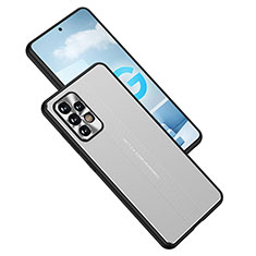 Coque Luxe Aluminum Metal Housse et Bumper Silicone Etui JL1 pour Samsung Galaxy A52 5G Argent