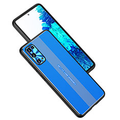 Coque Luxe Aluminum Metal Housse et Bumper Silicone Etui JL1 pour Samsung Galaxy S20 FE 4G Bleu